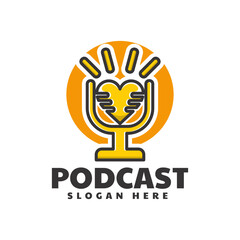 Vector Logo Illustration Podcast Simple Mascot Style