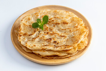 Hand made roti isolated on white background