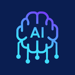 Artificial Intelligence AI - Vector Icon Logo Future