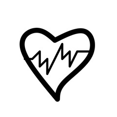 Heart heartbeat line icon