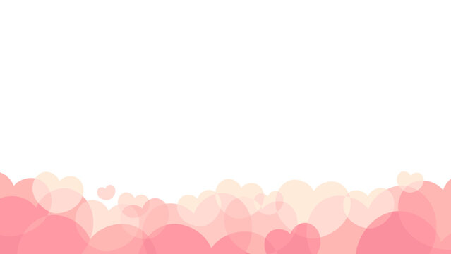 Vector illustration of cute pastel pink hearts frame on white background. Anniversary design such as Valentine's day, Mother's Day and Wedding.