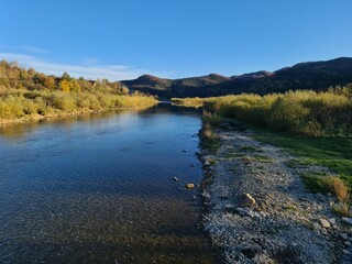 Fototapeta premium Mountain River in Autumn 