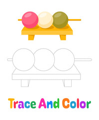 Dango tracing worksheet for kids