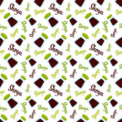 Seamless pattern with Shoyu, for decoration