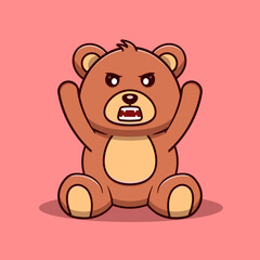 Obraz na płótnie Canvas angry bear cartoon vector icon illustration. Animal icon concept isolated vector. Flat cartoon style
