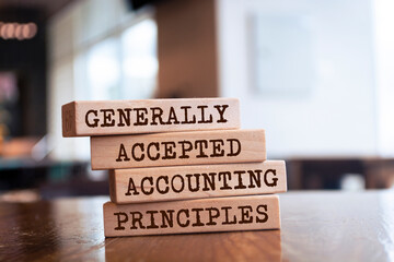 Wooden blocks with words 'Generally Accepted Accounting Principles'.