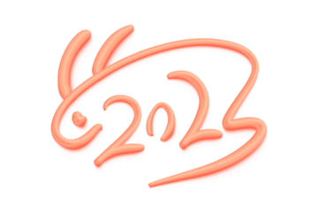 2023 Rabbit Lunar year symbol,Chinese Zodiac of Rabbit Year.