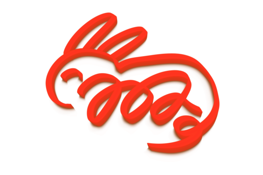 2023 Rabbit Lunar year symbol,Chinese Zodiac of Rabbit Year.