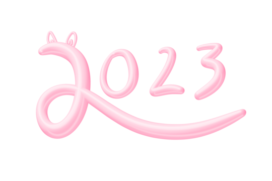 2023 Rabbit Lunar year symbol,Chinese Zodiac of Rabbit Year.