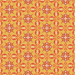 Floral Seamless Pattern Background Garden Nature Damask Aboriginal Ornament Art