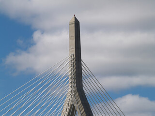 Obraz premium Cable And Support Detail Suspension Bridge Boston Massachusetts