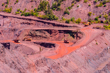 View on iron ore quarry in city Kryvyi Rih, Ukraine
