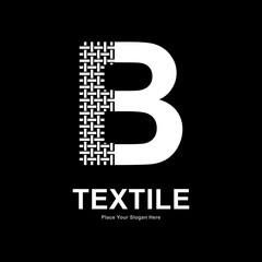 Letter B textile pattern and sewing logo vector template. Suitable for business, textile fabric, initial name, fashion, and knitting © Nickpd