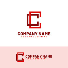 Modern initial CC logo letter simple and creative design concept