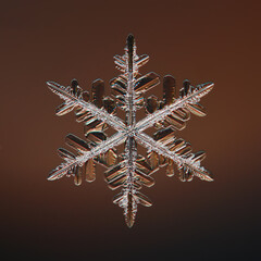 snowflake natural crystal single isolate, transparent abstract photo background