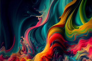 Fototapeta premium Wavy pattern of swirling oil paint pattern