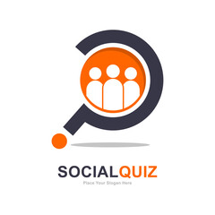 Social question logo vector template. Suitable for business, social media, education and question mark 