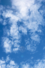 Obraz premium Blue Sky and white clouds. Beautiful clear cloudy in sunlight calm. 