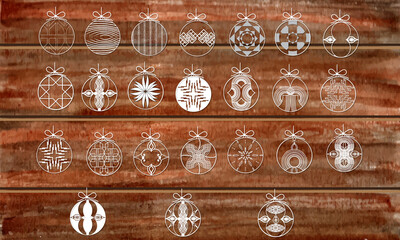 Wooden background with Christmas ornaments