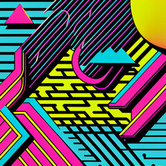 90s vector seamless pattern background