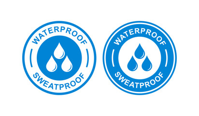 Waterproof and sweatproof logo design badge. Suitable for product label
