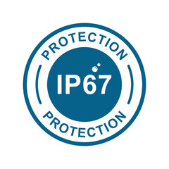 ip67 protection logo badge vector template. Suitable for product label