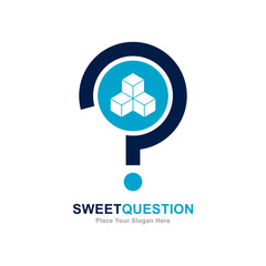Sweet question vector logo template. Suitable for business, education, question mark
