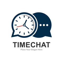 Time chat logo design vector. Suitable for business, time symbol and social media