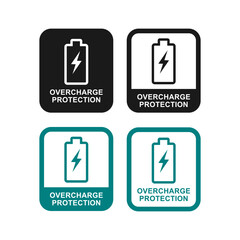 overcharge protection template logo badge. Suitable for product label