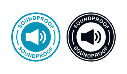 Soundproof logo badge template. Suitable for business, web, art and technology