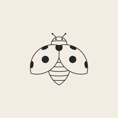 ladybird line logo design vector