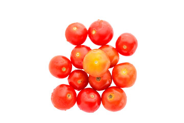 Small cherry tomato isolated on the transparent background