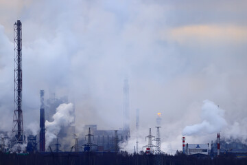 metallurgical plant landscape pollution of nature