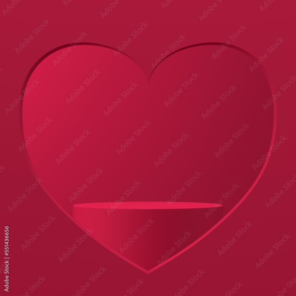 Poster absract background for product presentation. 3d geometric with plain viva magenta color background. 