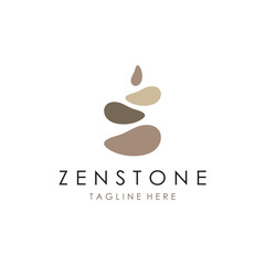 Balanced zen stone logo template