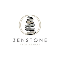 Balanced zen stone logo template