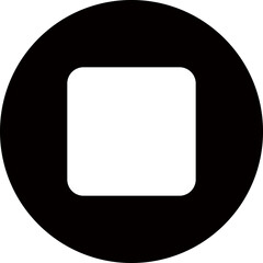 アイコン単品素材-停止ボタン-