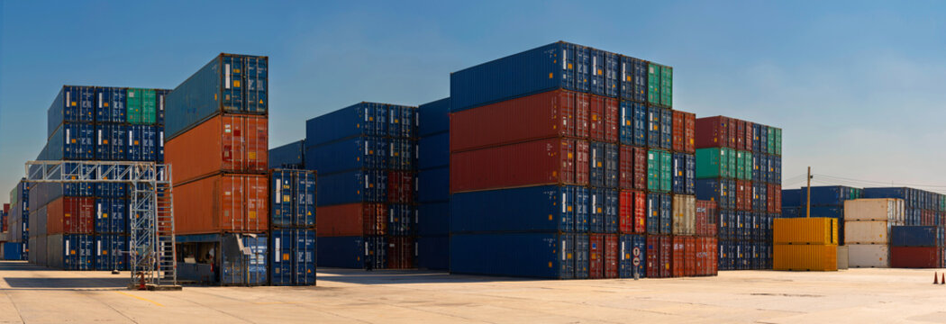 Container Yard And Industrial Port.