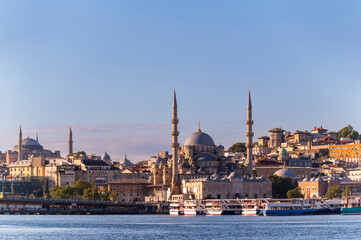 Fototapeta premium Istanbul citycape is beautiful scenery of summer with lifestyle travel, tourism and vacation in Istanbul town buildings .Turkey.