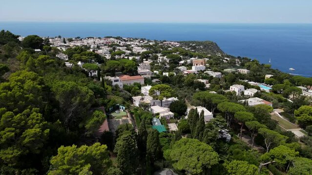 Overlooking Anacapri descending down in front of Villa San Michele and the Phoenician Steps