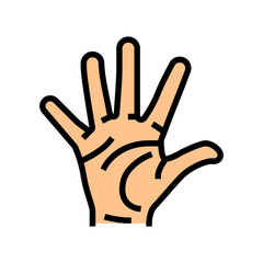 Obraz premium five number hand gesture color icon vector. five number hand gesture sign. isolated symbol illustration