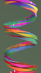 3D rendering of colorful spiral structure. A contemporary geometric abstract art.