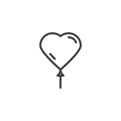 Heart shaped balloon line icon