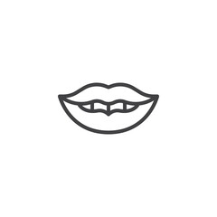 Obraz premium Woman lips line icon