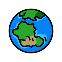 gondwana earth continent map color icon vector. gondwana earth continent map sign. isolated symbol illustration