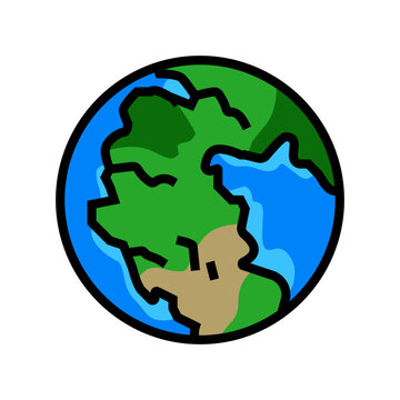 pangaea earth continent map color icon vector. pangaea earth continent map sign. isolated symbol illustration