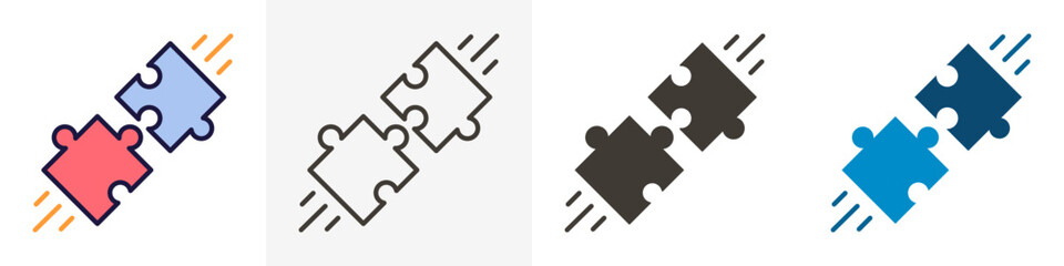 Puzzle solution icon. Problem solving concept. Vector trendy icon illustration design in 4 different styles
