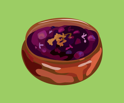 peruvian desserts mazamorra morada illustration