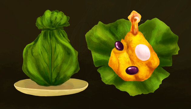 juane typical peruvian meal illustration