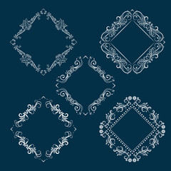 Set of decorative frames and borders, design elements